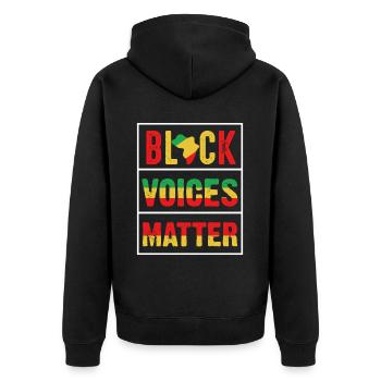 Mois de l’histoire des Noirs Juneteenth Afro-Américain - Veste à capuche bio Premium Unisexe - noir - Dos - Nico (187cm)