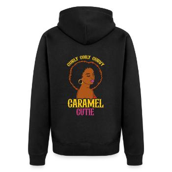 Schwarze Geschichte Monat Juneteenth Afroamerikane - Unisex Premium Bio Zip Hoodie - Schwarz - Hinten - Nico (187cm)