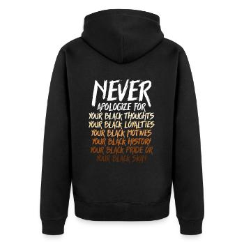 Schwarze Geschichte Monat Juneteenth Afroamerikane - Unisex Premium Bio Zip Hoodie - Schwarz - Hinten - Nico (187cm)