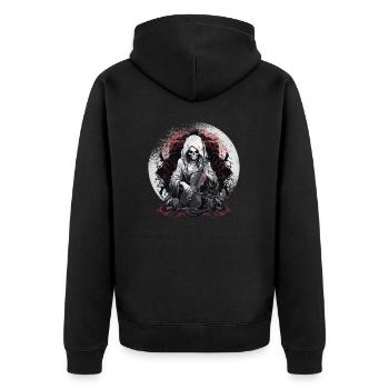Cello player, cellist-musician, collo music - Unisex Premium Organic Zip Hoodie - black - Back - Nico (187cm)