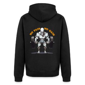 Musculation squelette No Pain No Gain - Veste à capuche bio Premium Unisexe - noir - Dos - Nico (187cm)
