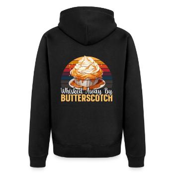 Butterscotch Sweet Caramel Food Foodie Butter - Unisex Premium Organic Zip Hoodie - black - Back - Nico (187cm)