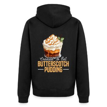 Butterscotch Sweet Caramel Food Foodie Butter - Unisex Premium Organic Zip Hoodie - black - Back - Nico (187cm)