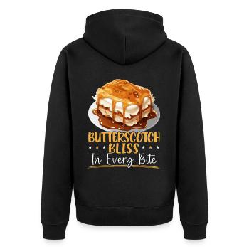 Butterscotch Sweet Caramel Food Foodie Butter - Unisex Premium Organic Zip Hoodie - black - Back - Nico (187cm)