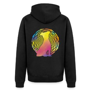 Jack Russell - Unisex Premium Bio Zip Hoodie - Schwarz - Hinten - Nico (187cm)