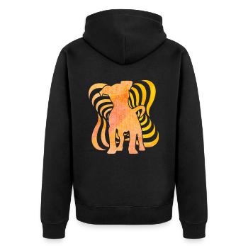 Jack Russell Terrier Retro - Unisex Premium Bio Zip Hoodie - Schwarz - Hinten - Nico (187cm)