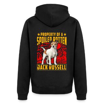 Property of a spoiled rotten Jack Russell - Unisex Premium Organic Zip Hoodie - black - Back - Nico (187cm)
