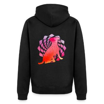 Jack Russell Terrier Retro - Unisex Premium Bio Zip Hoodie - Schwarz - Hinten - Nico (187cm)
