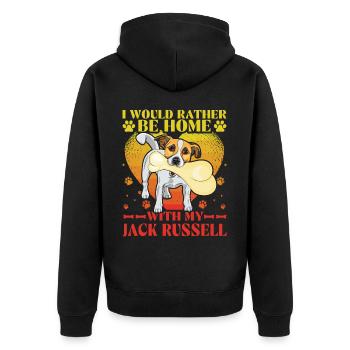 Je préfère être à la maison avec mon Jack Russell - Veste à capuche bio Premium Unisexe - noir - Dos - Nico (187cm)