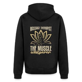 Massothérapeute The Muscle Whisperer Réflexologie - Veste à capuche bio Premium Unisexe - noir - Dos - Nico (187cm)