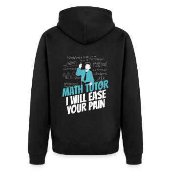 Math Teacher Math Teacher Funny - Unisex Premium Organic Zip Hoodie - black - Back - Nico (187cm)