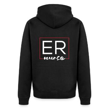 Nurse Emergency Nurse - Unisex Premium Organic Zip Hoodie - black - Back - Nico (187cm)
