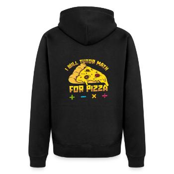 Math Teacher Math Teacher Pizza - Unisex Premium Organic Zip Hoodie - black - Back - Nico (187cm)