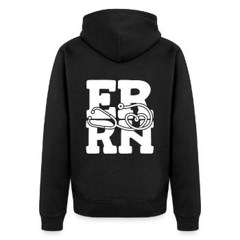 Krankenschwester Notfall Krankenschwester Er Rn - Unisex Premium Bio Zip Hoodie - Schwarz - Hinten - Nico (187cm)