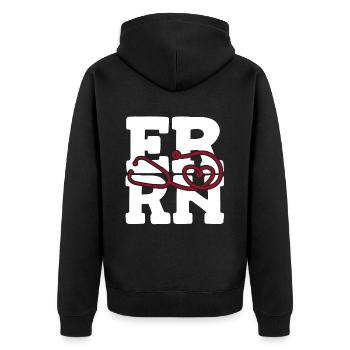 Krankenschwester Herz Notfall Krankenschwester - Unisex Premium Bio Zip Hoodie - Schwarz - Hinten - Nico (187cm)