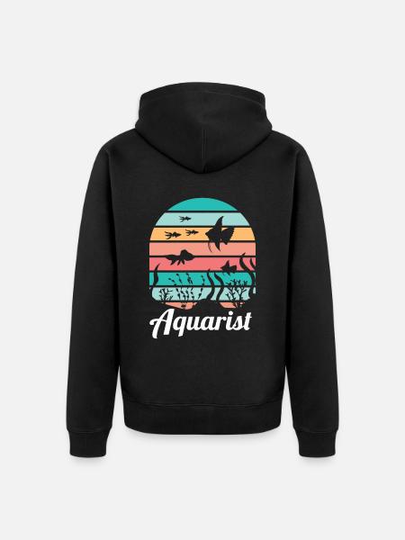 Aquarist Aquarium Fish Aquaristics - Unisex Premium Organic Zip Hoodie - black