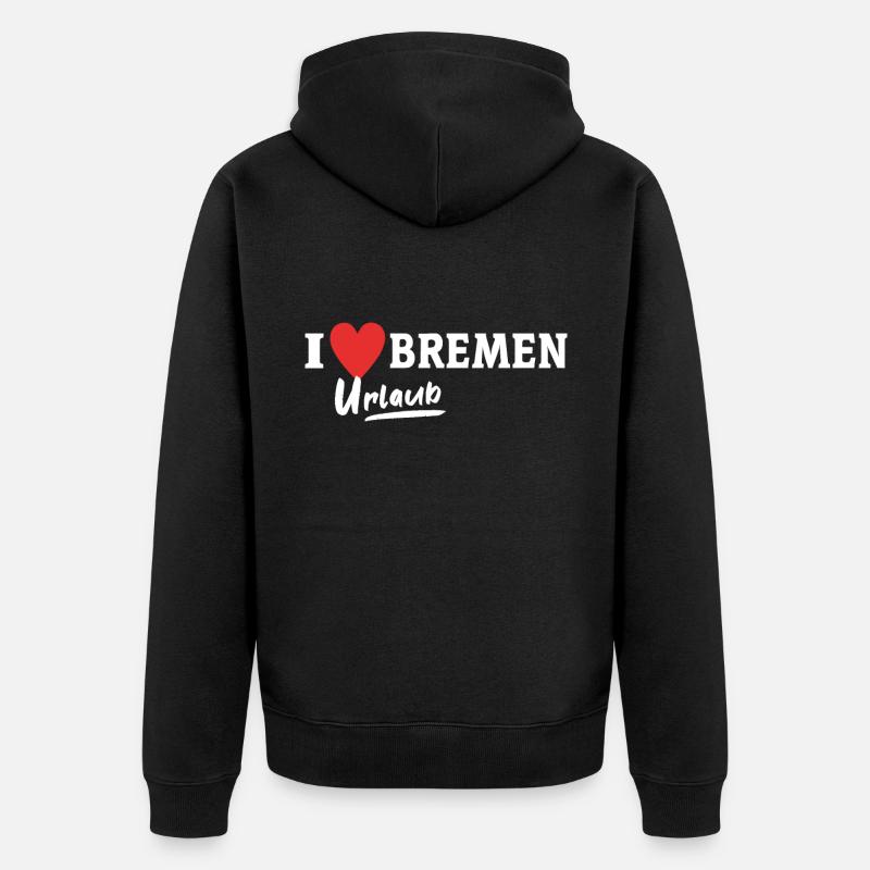 J’aime Brême Chère Brême - Veste à capuche bio Premium Unisexe - noir
