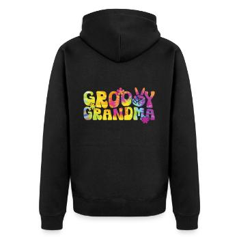 Groovy Mutter Passende Familie Am 1. Geburtstag - Unisex Premium Bio Zip Hoodie - Schwarz - Hinten - Nico (187cm)