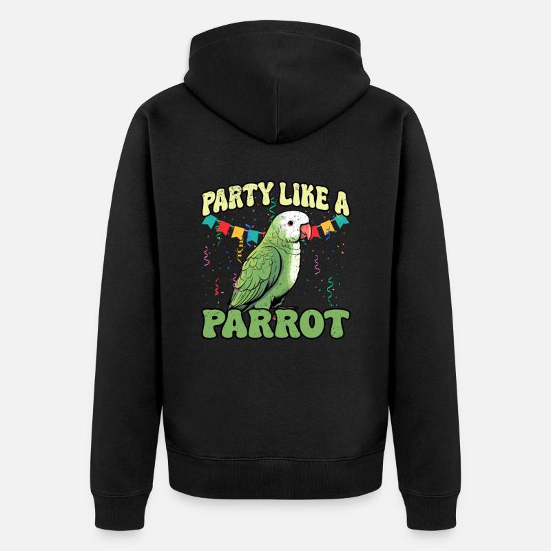 Perruche Perroquet Perroquet Propriétaire - Veste à capuche bio Premium Unisexe - noir