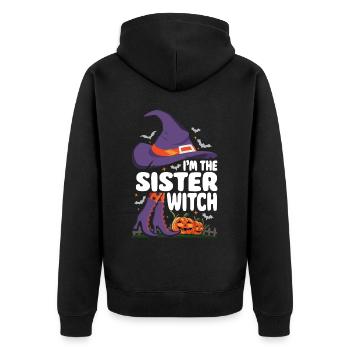I'm the Sister Witch - Unisex Premium Organic Zip Hoodie - black - Back - Nico (187cm)