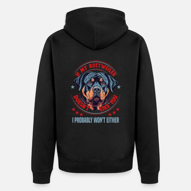 Chiens Rottweiler Dog Lovers - Veste à capuche bio Premium Unisexe - noir