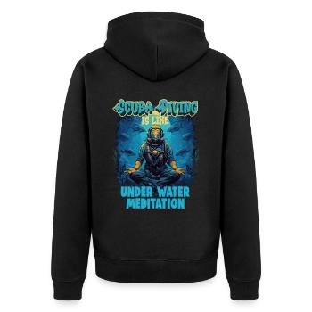 Scuba diver, instructor and fun snorkeling - Unisex Premium Organic Zip Hoodie - black - Back - Nico (187cm)