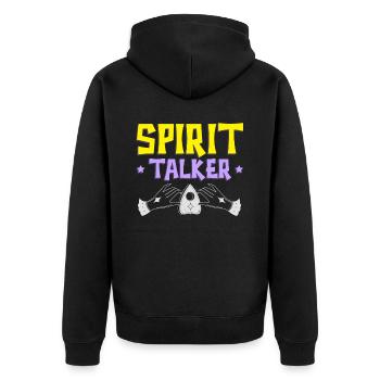Ouija-Brett Paranormaler Geist Brett Halloween - Unisex Premium Bio Zip Hoodie - Schwarz - Hinten - Nico (187cm)