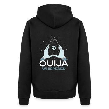 Ouija-Brett Paranormaler Geist Brett Halloween - Unisex Premium Bio Zip Hoodie - Schwarz - Hinten - Nico (187cm)