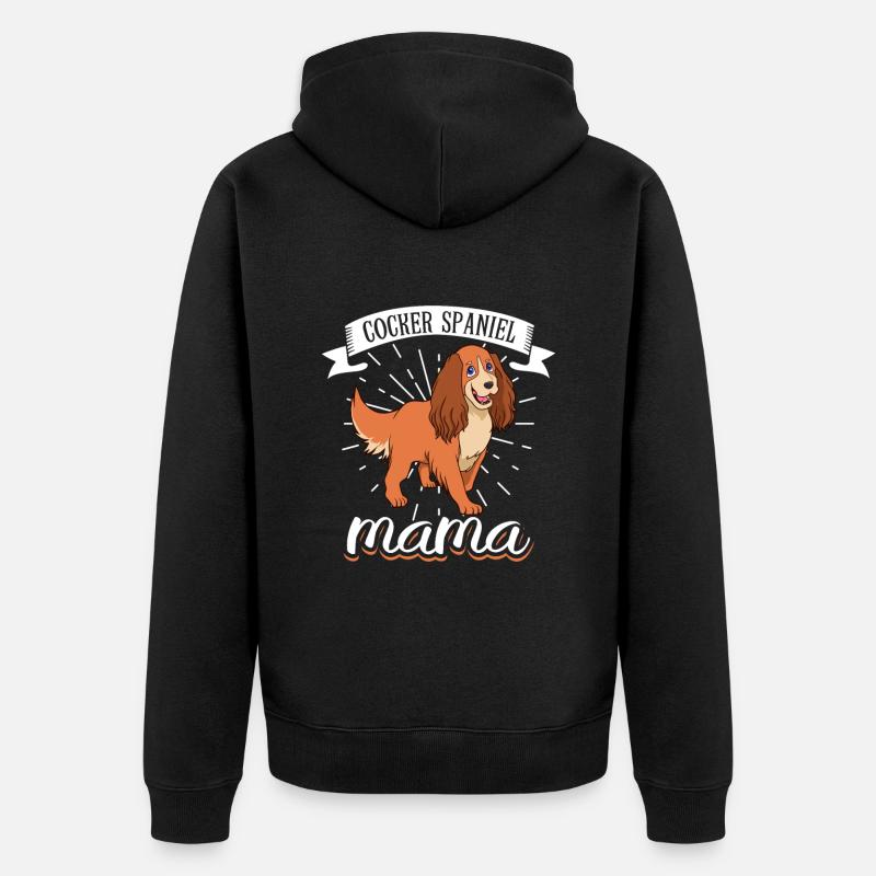 Cocker Spaniel Mama - Cocker Spaniel - Veste à capuche bio Premium Unisexe - noir