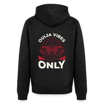 Ouija-Brett Paranormaler Geist Brett Halloween - Unisex Premium Bio Zip Hoodie - Schwarz - Hinten - Nico (187cm)