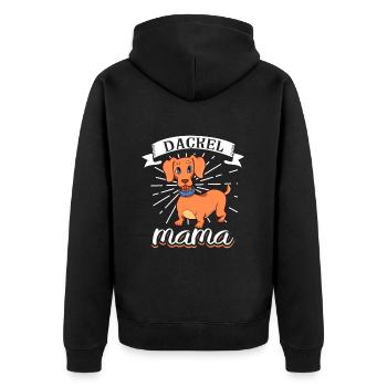 Teckel Maman - Teckel - Veste à capuche bio Premium Unisexe - noir - Dos - Nico (187cm)