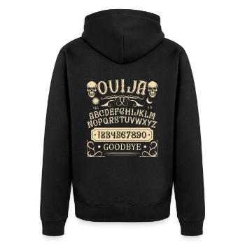Ouija-Brett Paranormaler Geist Brett Halloween - Unisex Premium Bio Zip Hoodie - Schwarz - Hinten - Nico (187cm)