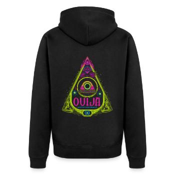 Ouija-Brett Paranormaler Geist Brett Halloween - Unisex Premium Bio Zip Hoodie - Schwarz - Hinten - Nico (187cm)