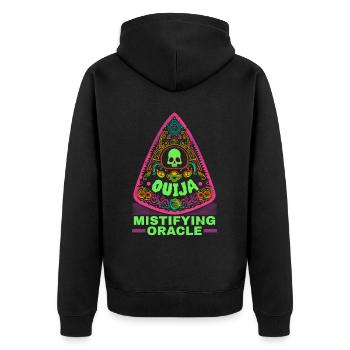 Ouija-Brett Paranormaler Geist Brett Halloween - Unisex Premium Bio Zip Hoodie - Schwarz - Hinten - Nico (187cm)