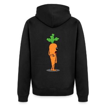 Carrot Reingeschaut Carrots - Unisex Premium Bio Zip Hoodie - Schwarz - Hinten - Nico (187cm)