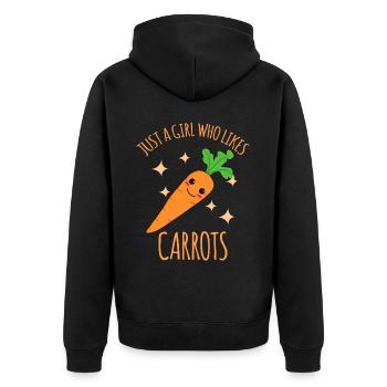 Carrot Girl Carrots - Unisex Premium Organic Zip Hoodie - black - Back - Nico (187cm)