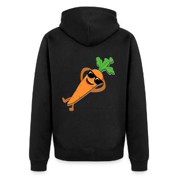 Carrot with Sunglasses Carrots - Unisex Premium Organic Zip Hoodie - black - Back - Nico (187cm)