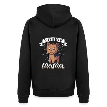 Yorkie Mama - Yorkshire Terrier - Veste à capuche bio Premium Unisexe - noir - Dos - Nico (187cm)