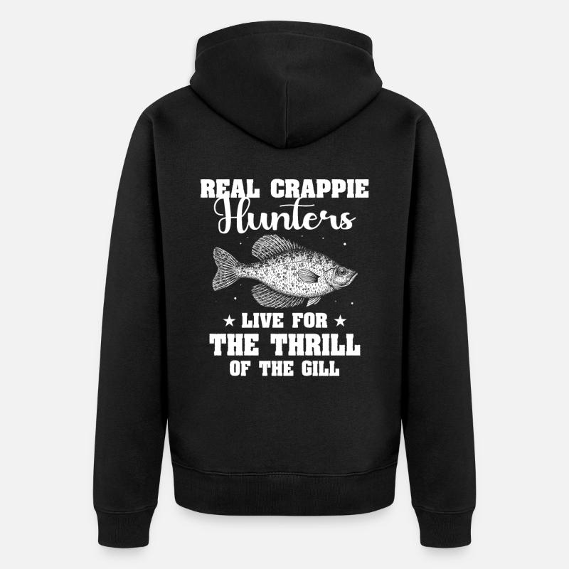 Poisson Crappie - Veste à capuche bio Premium Unisexe - noir