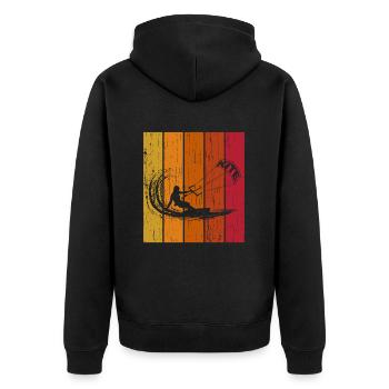 Retro Kite Surfer - Unisex Premium Organic Zip Hoodie - black - Back - Nico (187cm)