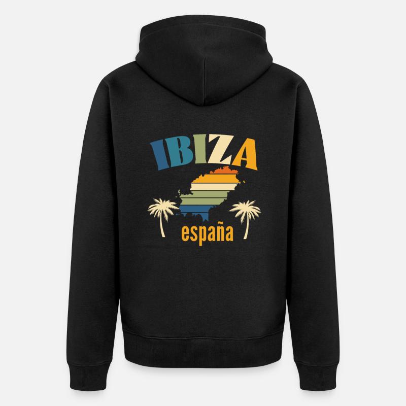Ibiza, Espagne - Veste à capuche bio Premium Unisexe - noir