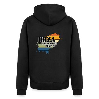Ibiza Carte - Veste à capuche bio Premium Unisexe - noir - Dos - Nico (187cm)