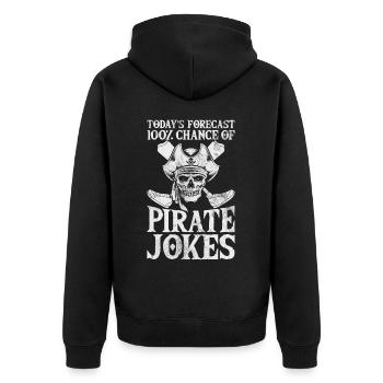 Funny arm prosthesis for amputees - Unisex Premium Organic Zip Hoodie - black - Back - Nico (187cm)