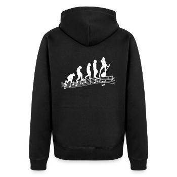 Gitarristen E-Gitarren Akustik-Gitarre Damen - Unisex Premium Bio Zip Hoodie - Schwarz - Hinten - Nico (187cm)