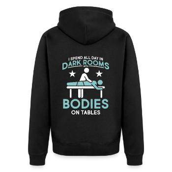 Massothérapeute Je passe toute la journée dans une masseuse sombre - Veste à capuche bio Premium Unisexe - noir - Dos - Nico (187cm)