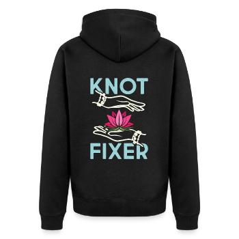 Massothérapeute Fixateur de nœuds Chiropraticien Massuseur - Veste à capuche bio Premium Unisexe - noir - Dos - Nico (187cm)