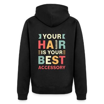 Coiffeur Your Hair est votre meilleur salon d’accessoires - Veste à capuche bio Premium Unisexe - noir - Dos - Nico (187cm)