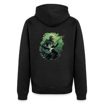 Gitarristen E-Gitarren Akustik-Gitarre Vintage - Unisex Premium Bio Zip Hoodie - Schwarz - Hinten - Nico (187cm)