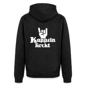 Kappeln - Unisex Premium Bio Zip Hoodie - Schwarz - Hinten - Nico (187cm)