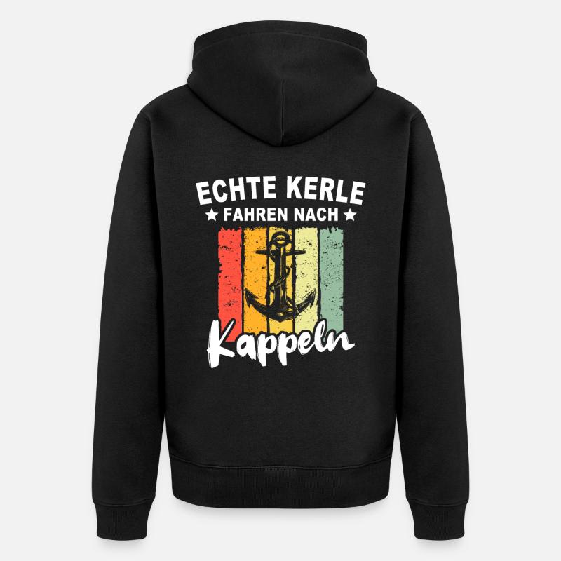 Kappeln - Unisex Premium Bio Zip Hoodie - Schwarz